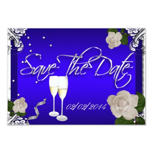 Save The Date Royal Blue Anniversary Wedding Card | Zazzle