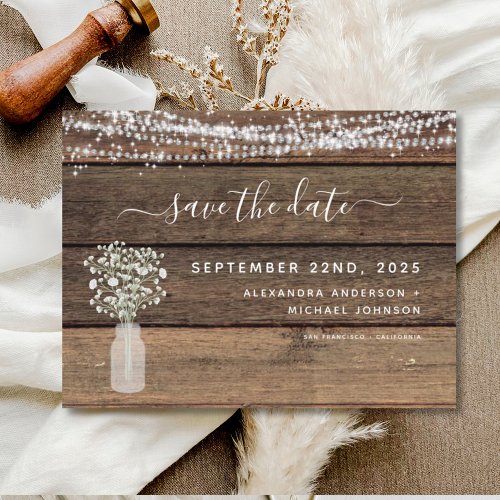 Save the Date Rustic Farmhouse String Lights