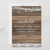Save the Date Rustic Farmhouse String Lights