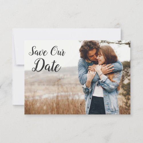 Save The Date Rustic Floral Skull Boho Photo Card