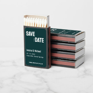 Save the Date Rustic Harmony Matchboxes