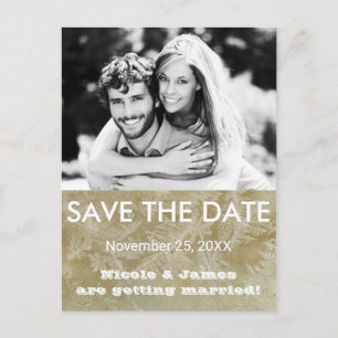 SAVE THE DATE Rustic Kraft Paper Winter Photo Post Announcement Postcard
