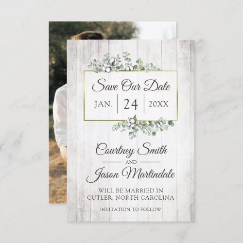 Save The Date Rustic Southern Cotton Wedding Card