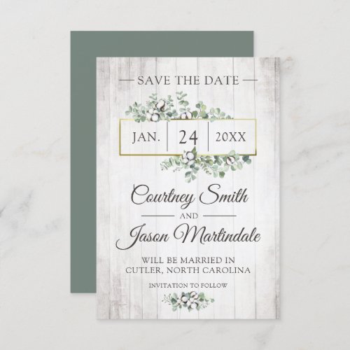 Save The Date Rustic Southern Cotton Wedding Card