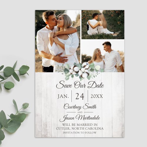 Save The Date Rustic Southern Cotton Wedding Card