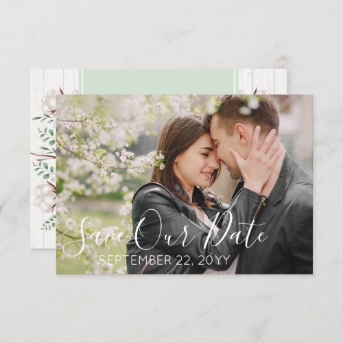 Save The Date Rustic Southern Cotton Wedding Photo Invitation