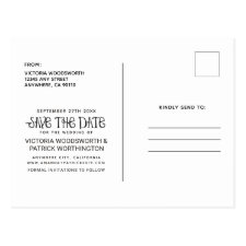 Save the Date Rustic Typography Photo Wedding Postcard