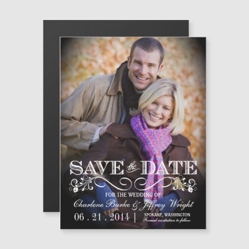 Save the Date Rustic Wedding Magnetic Photo Invite