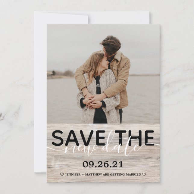 Save the Date Rustic Wedding Photo Announcement (Front)