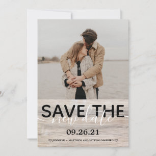 Save the Date Rustic Wedding Photo Announcement