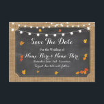 Save The Date Rustic Wood Rustic Fall Invite<br><div class="desc">Save The Date Fall Rustic,  with string lights,  perfect to let your guests know your event date! Matching item to the Collection! Front and back included.</div>