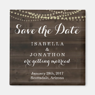 Save the Date - Rustic Wood Wedding Magnet