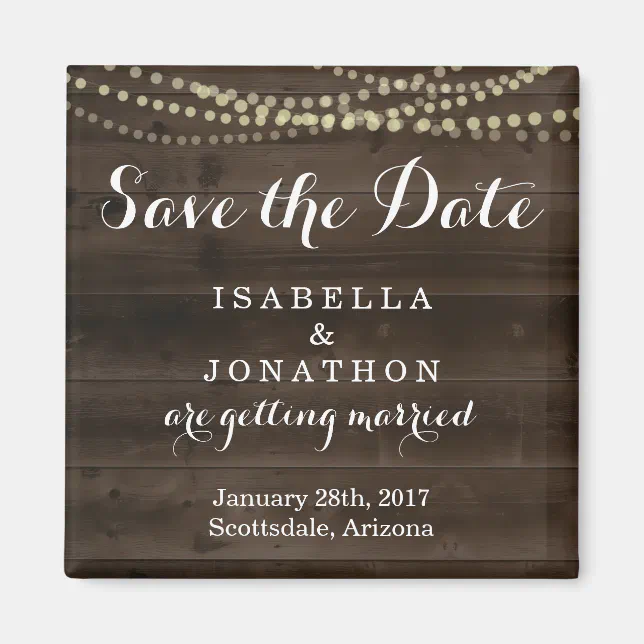 Save the Date - Rustic Wood Wedding Magnet | Zazzle