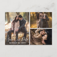 Save The Date Rustic Wood Wedding Photo Collage