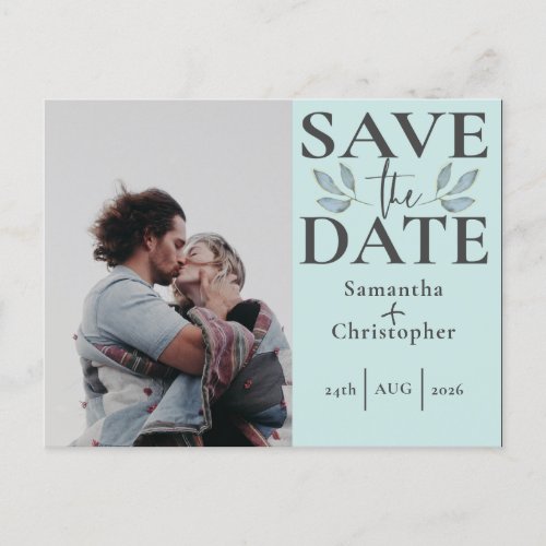 Save the Date Sage Green Photo Template Wedding