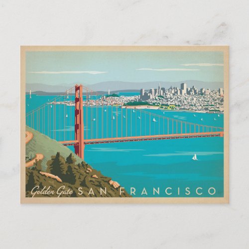 Save the Date  San Francisco CA _ Golden Gate Announcement Postcard