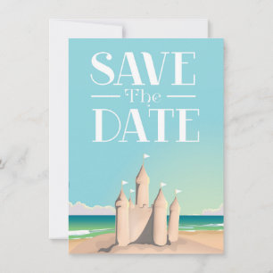 Save the Date Sandcastle Invitation