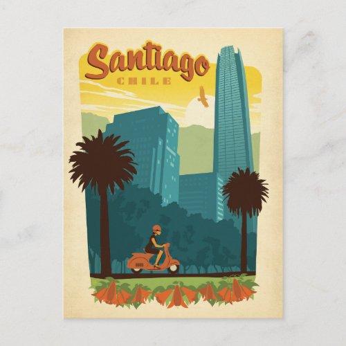 Save the Date  Santiago Chile Announcement Postcard