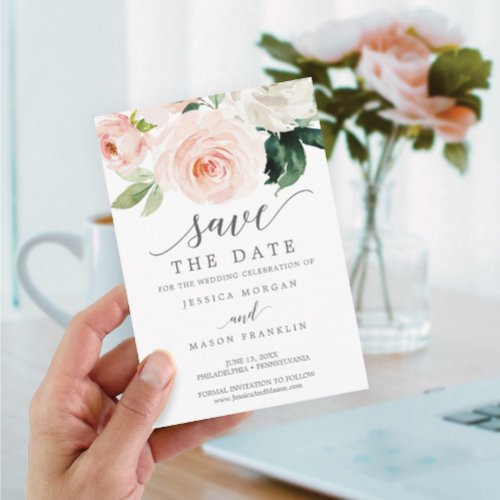 Save the Date _ Save Our Date _ Blushing Blooms Invitation