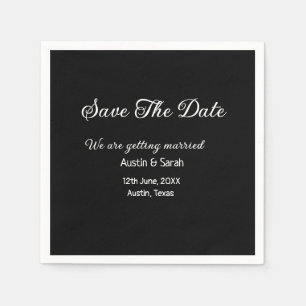 Save the date scan QR wedding website modern text Napkins