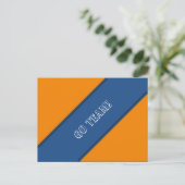 Save the Date School Colors - Orange and 2nd Color Announcement Postcard (Standing Front)
