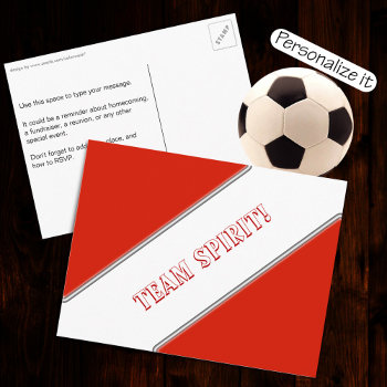 Save The Date School Colors - Red Plus Announcement Postcard by colorwash at Zazzle