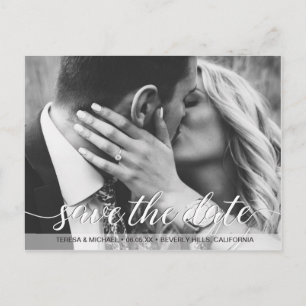 Save the Date script Engagement photography Postcard