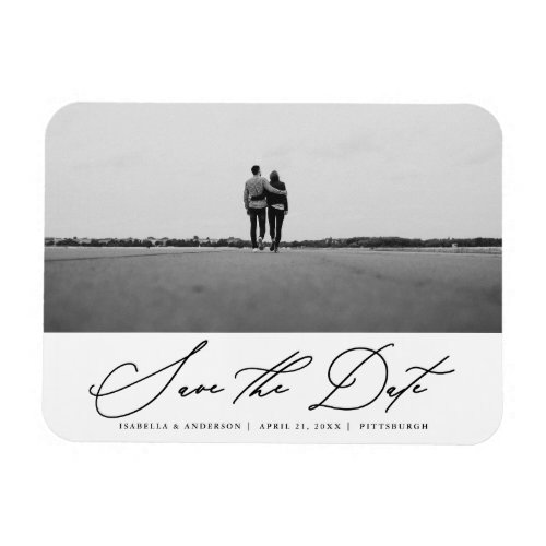 Save the Date Script Photo Wedding Photo Magnet