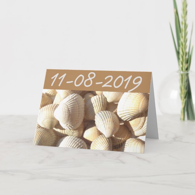 Save The Date Sea Shells Summer Tropical Bridal Announcement (Front)