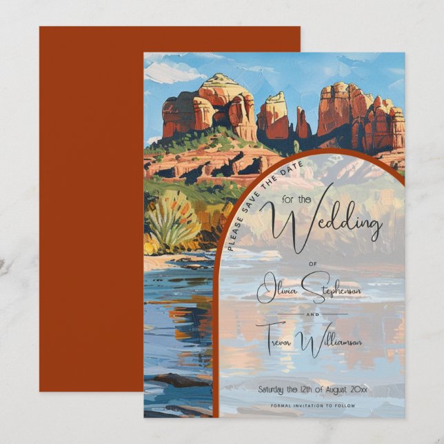 Save the Date - Sedona Red Rock Cathedral  Invitation (Front/Back)
