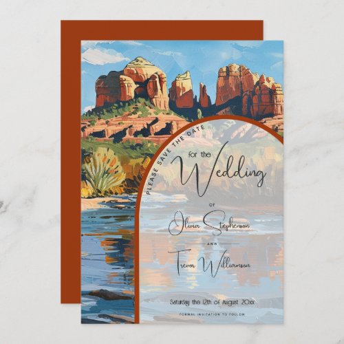 Save the Date _ Sedona Red Rock Cathedral  Invitation