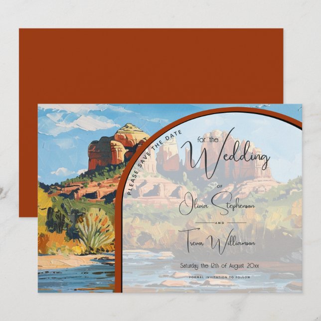 Save the Date - Sedona Red Rock Cathedral  Invitation (Front/Back)