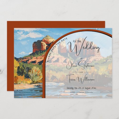 Save the Date _ Sedona Red Rock Cathedral  Invitation