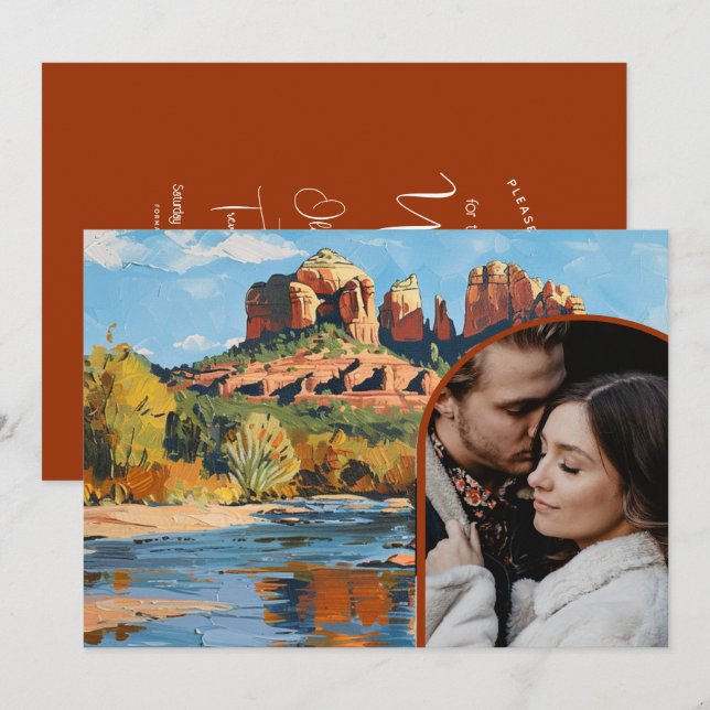 Save the Date - Sedona Red Rock Cathedral  Invitation (Front/Back)