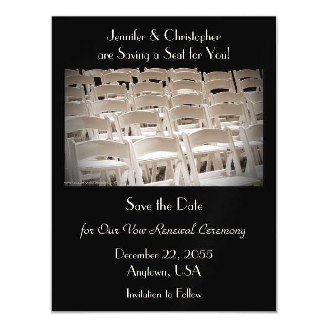 Save the Date Sepia Vow Renewal Chairs Magnet