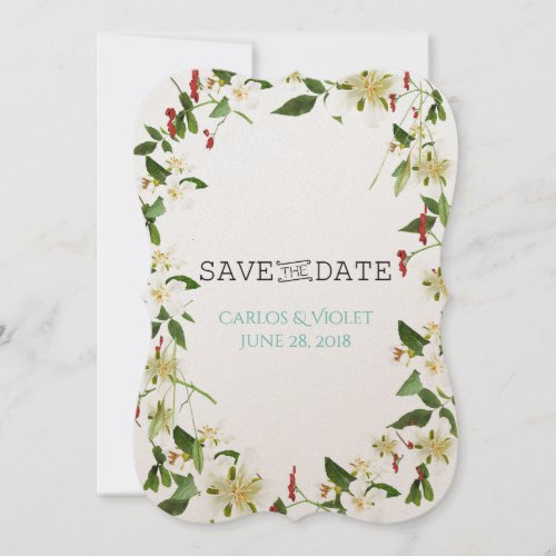 SAVE THE DATE SHABBY CHIC FLORALS INVITATION