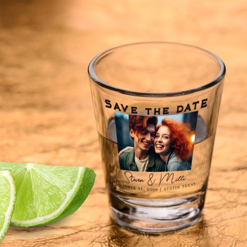 Save the Date Shot Glass