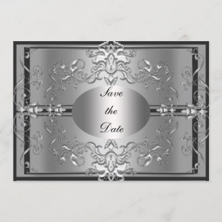 Save The Date Silver Elegant Invitation