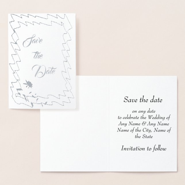 Save the Date Silver Foil Card (Display)