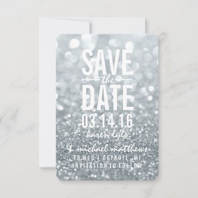 Save the Date | Silver Glit Fab (Front)