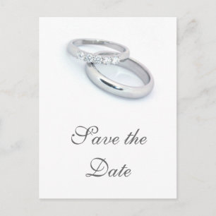 Save the Date/Silver Wedding Bands Announcement Postcard