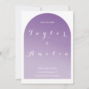 Save the Date Simple Boho Arch Purple Lilac