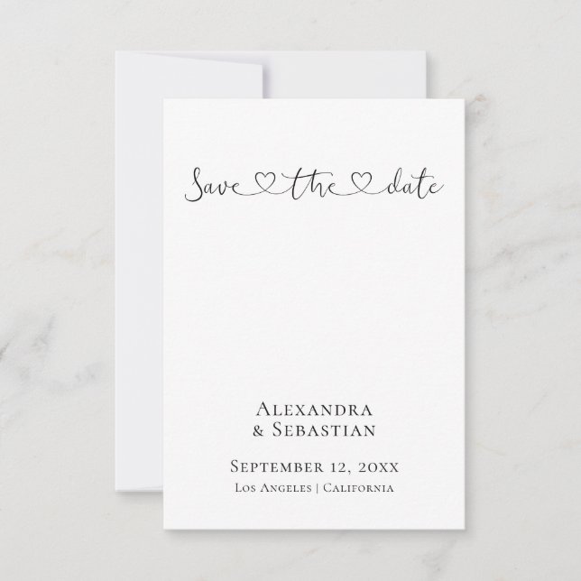 Save The Date Simple Elegant Typography Wedding (Front)