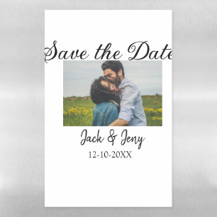 save the date simple minimal add photo date name magnetic dry erase sheet