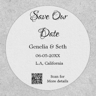 Save the date simple minimal QR scan code details Patch