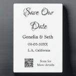 Save the date simple minimal QR scan code details  Plaque<br><div class="desc">Design</div>