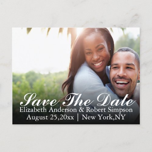 Save The Date  Simple Photo Announcement Postcard