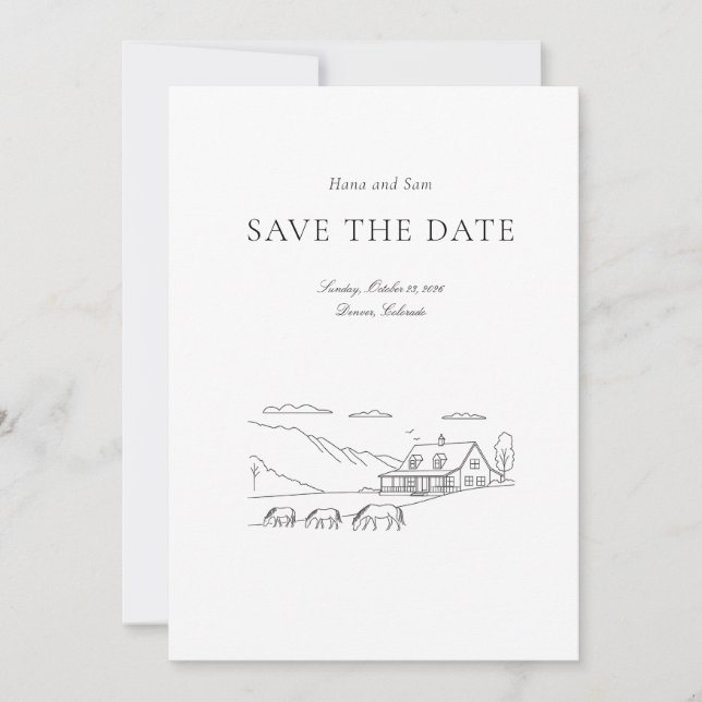 Save the date simple wedding (Front)