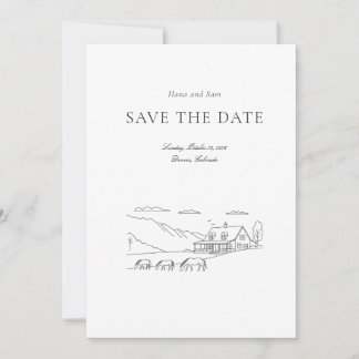 Save the date simple wedding