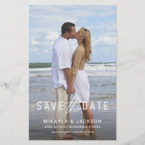 Save the Date Simple White Text Photo Overlay